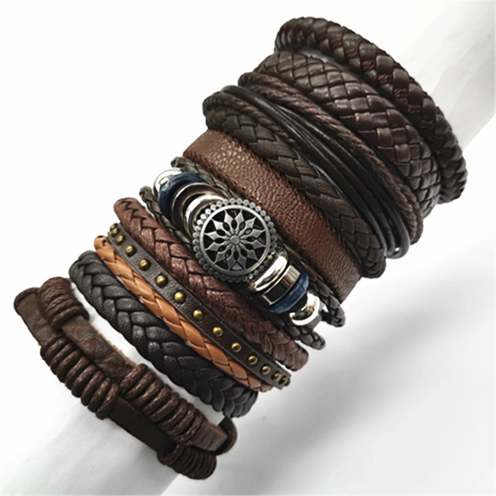 psk de 10 pulseiras  feitas a mão e elaborada com material de excelente categoria com couro verdadeiro.