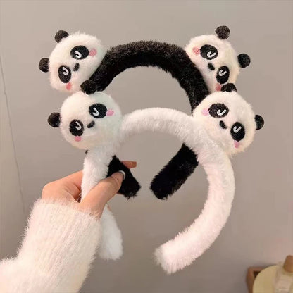Cute bandelete Panda Hair Bands Face Wash Special Non-slip Headband Cartoon Plush Wide Edge Headband Girls Hair Accessories