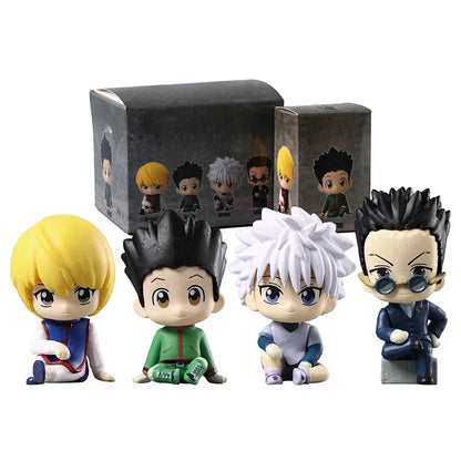 Set Leorio Gon Killua Kurapika Sitting Ver PVC Figurine Dolls Model Figure Toys Christmas Gift