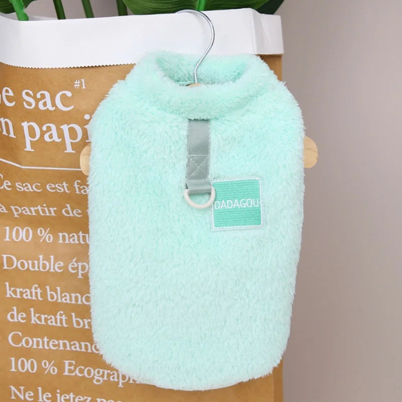 Dog Vest Clothes Winter Warm Dog Hoodies Cute Puppy Sweatshirt Soft Plush Cat Hoodies Pet Pullovers Dog Supplies