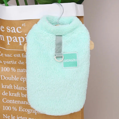 Dog Vest Clothes Winter Warm Dog Hoodies Cute Puppy Sweatshirt Soft Plush Cat Hoodies Pet Pullovers Dog Supplies