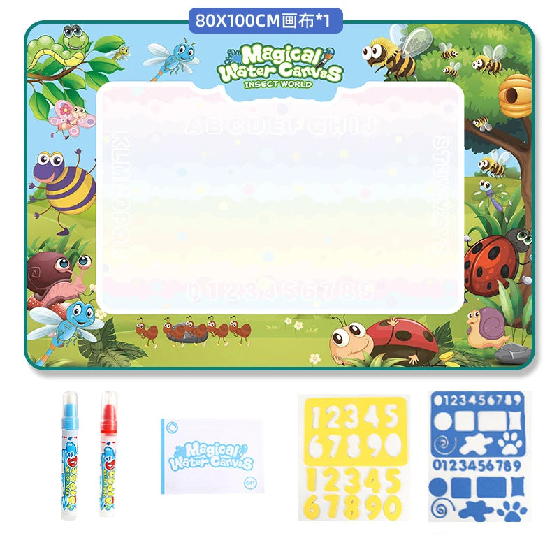 100x80cm Water Doodle Mat Magic Drawing Doodling Mat Coloring Mat Drawing Board Educational Toys for 2-7 Years Old Boys and Girl