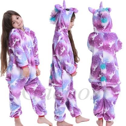 Kigurumi Dinosaur Unicorn Panda Onesie Hooded Pajamas New Kids Children Animal Jumpsuit Girls Boys Cosplay Costume Anime Pyjamas