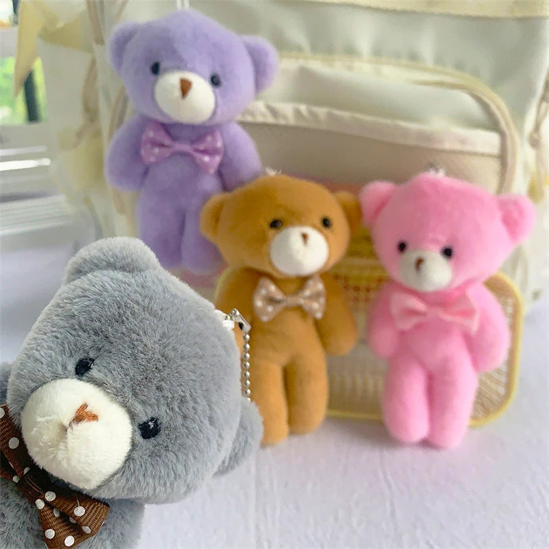 Bear  Cute Plush Teddy Bear Keychain Animal Plush Toy Bag Pendent Keychain Ornaments Girl Birthday Gift 13cm