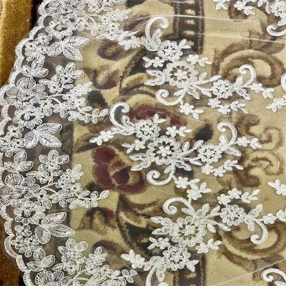 Real Photos Long Lace Appliques Wedding Veil White Ivory Cathedral 1 Layer Bridal Veil  Bride Veil Wedding Accessories