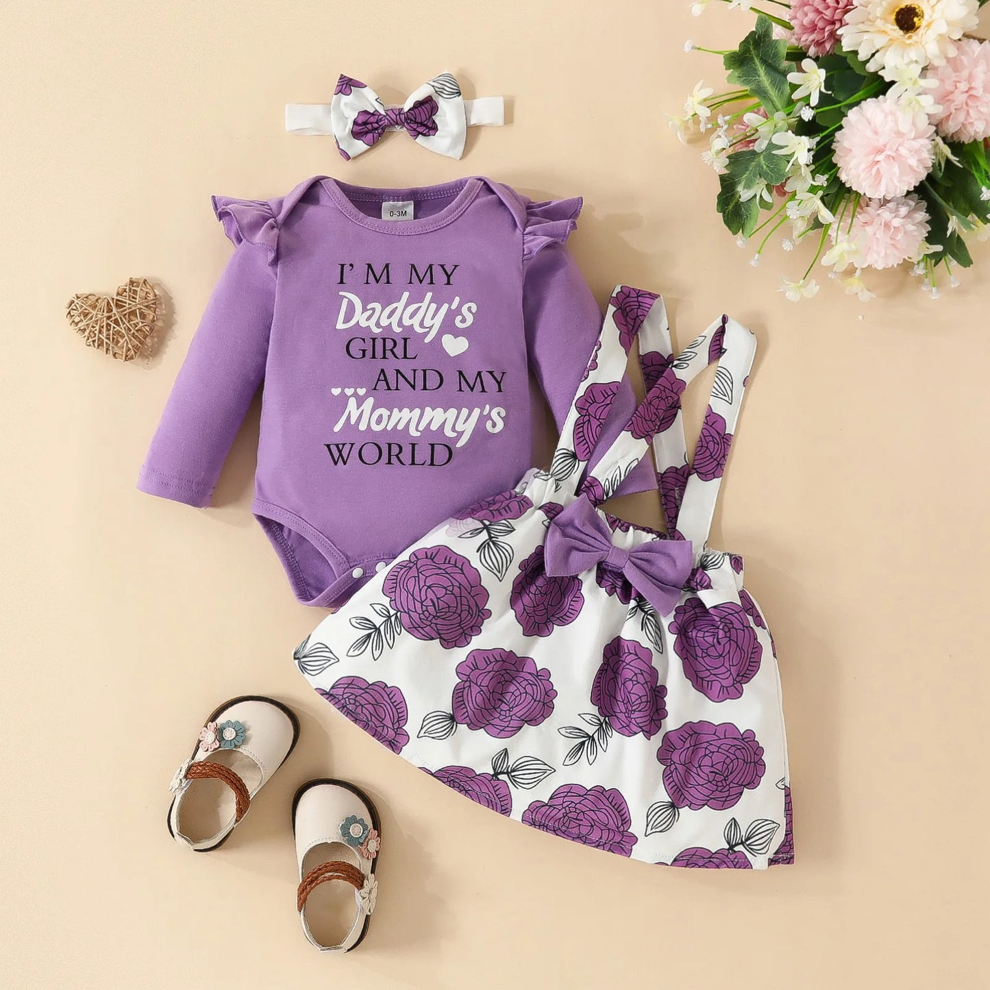 Prowow Panda Baby Girl Outfits Sets Green Cute Panda Romper and Suspender Bamboo Dress 3pcs Baby Clothes Panda Set