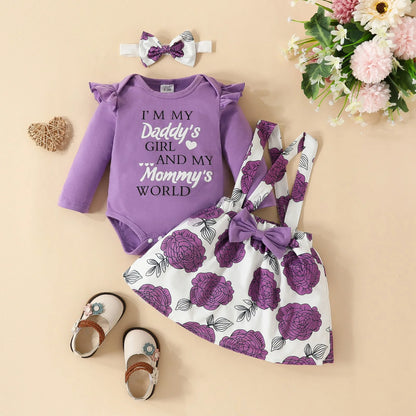 Prowow Panda Baby Girl Outfits Sets Green Cute Panda Romper and Suspender Bamboo Dress 3pcs Baby Clothes Panda Set