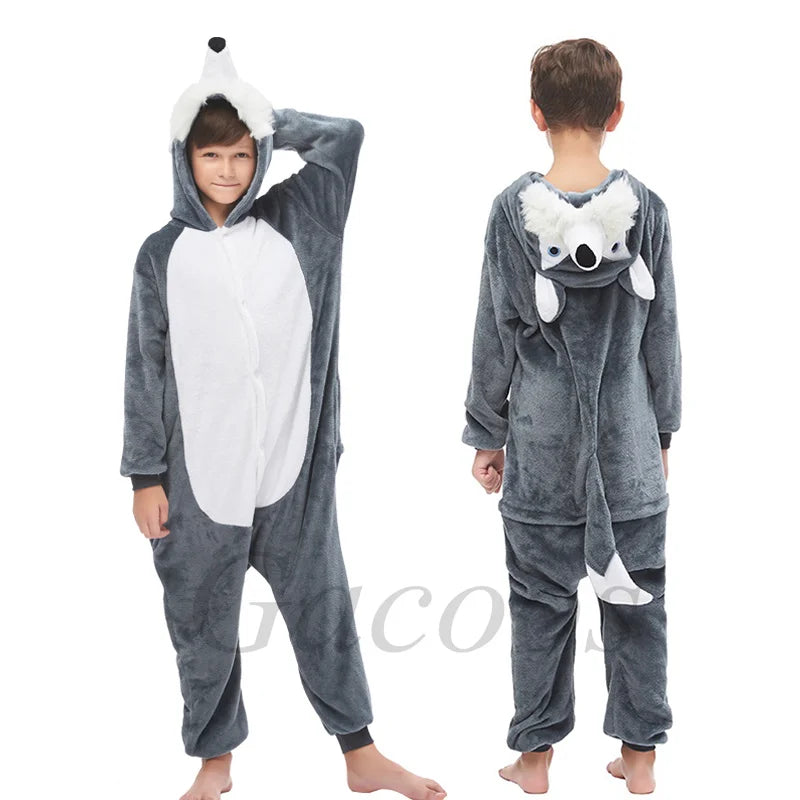 Kigurumi Dinosaur Unicorn Panda Onesie Hooded Pajamas New Kids Children Animal Jumpsuit Girls Boys Cosplay Costume Anime Pyjamas