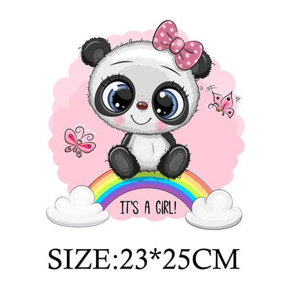 Cute Panda Cartoon Patch on Clothes Patches for Jackets Iron on DIY T shirt for Kids Hoodies Sweatshirt on Clothing Decor Custom