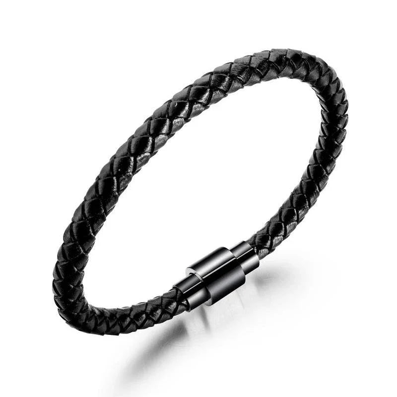 European and American Fashion Stainless Steel Star of David Multilayer Leather Braid Bracelet Mes Charm Amulet Jewelry