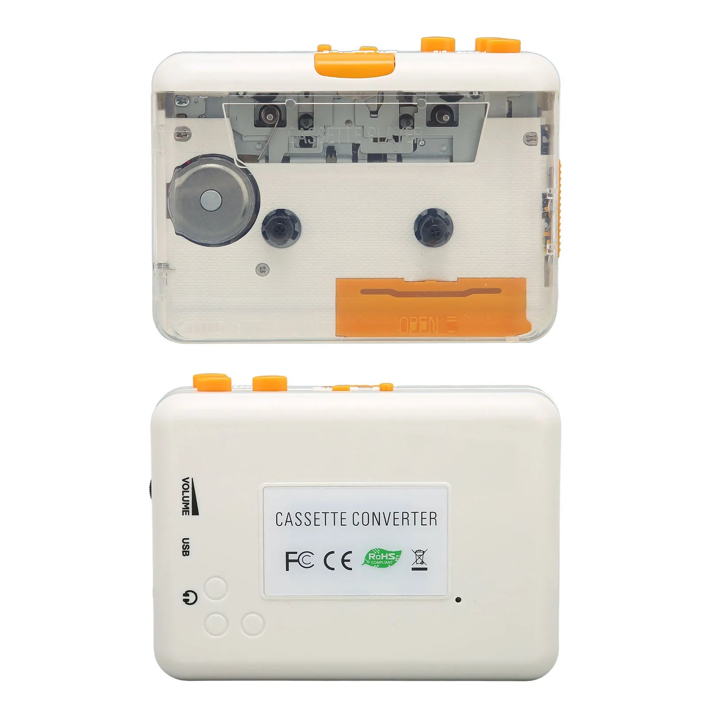 USB Cassette Converter Plug and Play Portable MP3 Music Tape Player with Earphone for IPod PC