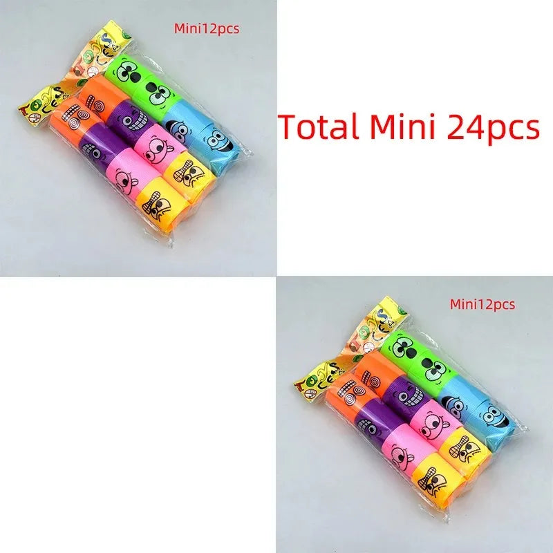 12/24PCS Rainbow Magic Springs Circle Toys Kids Birthday Party Favors Guests Giveaway Small Gifts Pinata Fillers Flexible Funny Toy