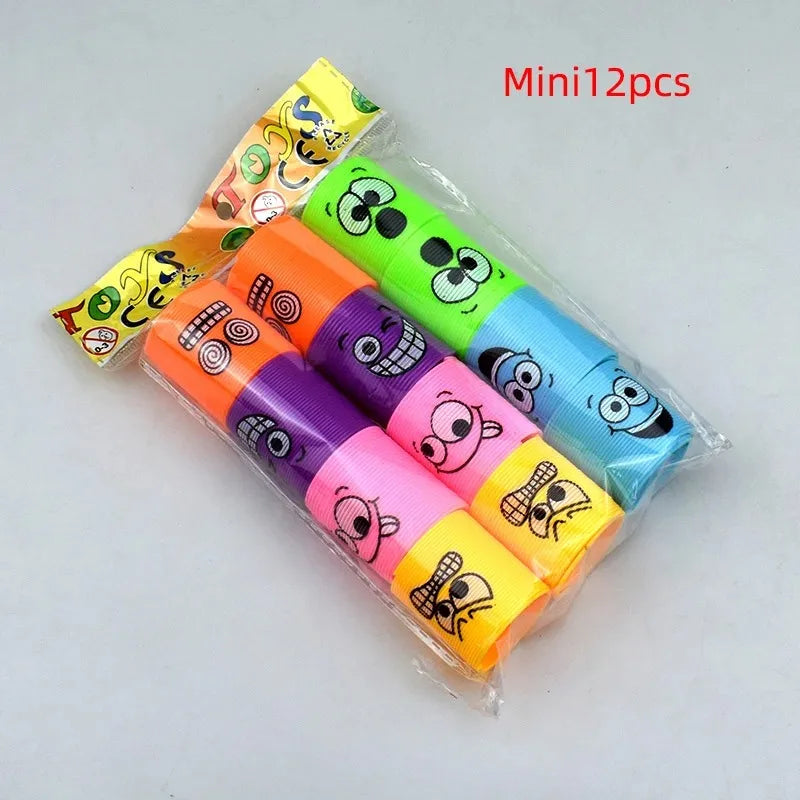 12/24PCS Rainbow Magic Springs Circle Toys Kids Birthday Party Favors Guests Giveaway Small Gifts Pinata Fillers Flexible Funny Toy