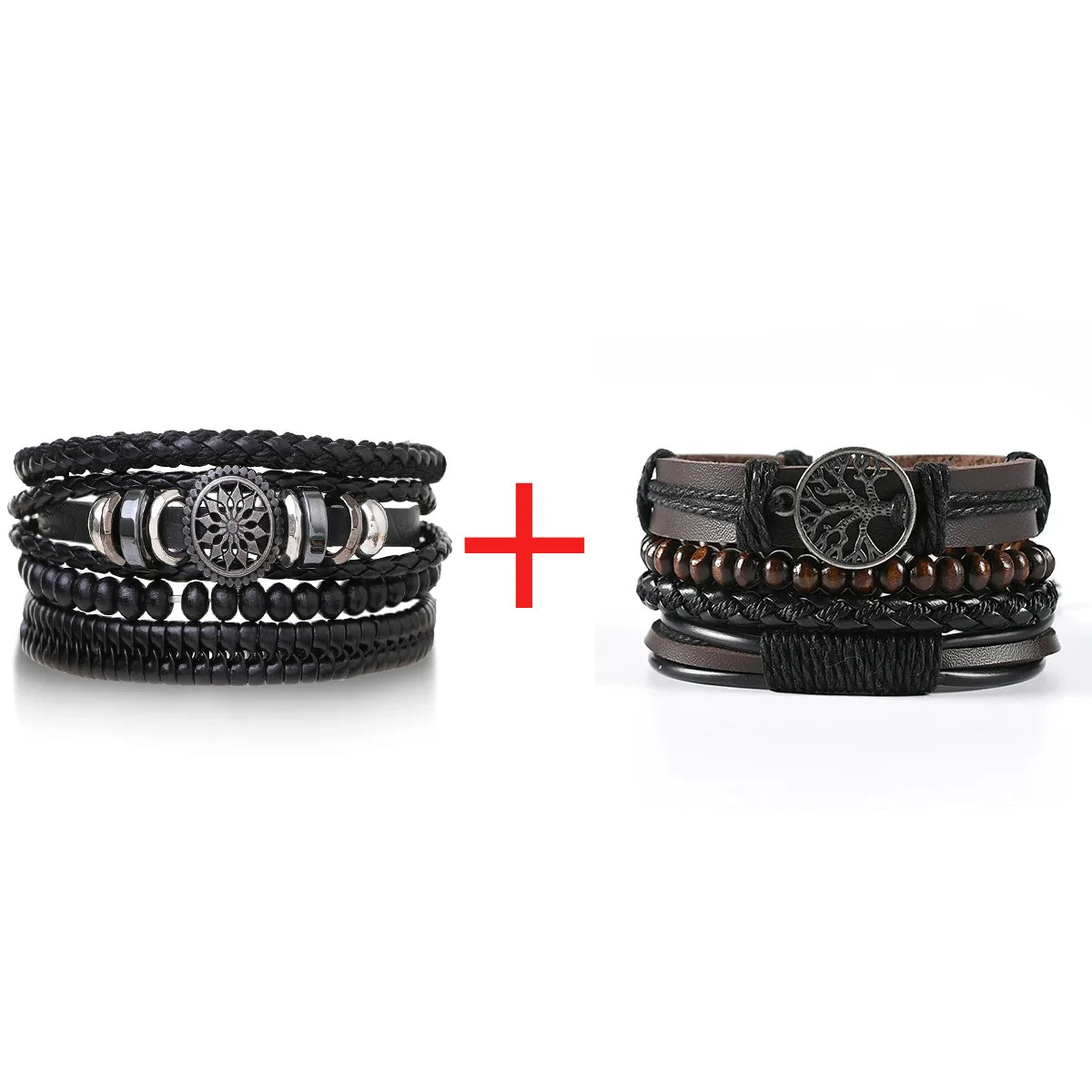 Pulseiras para homem e jovens elaboradas com materiais de alta qualidade conjunto de 4 pulseiras.. 