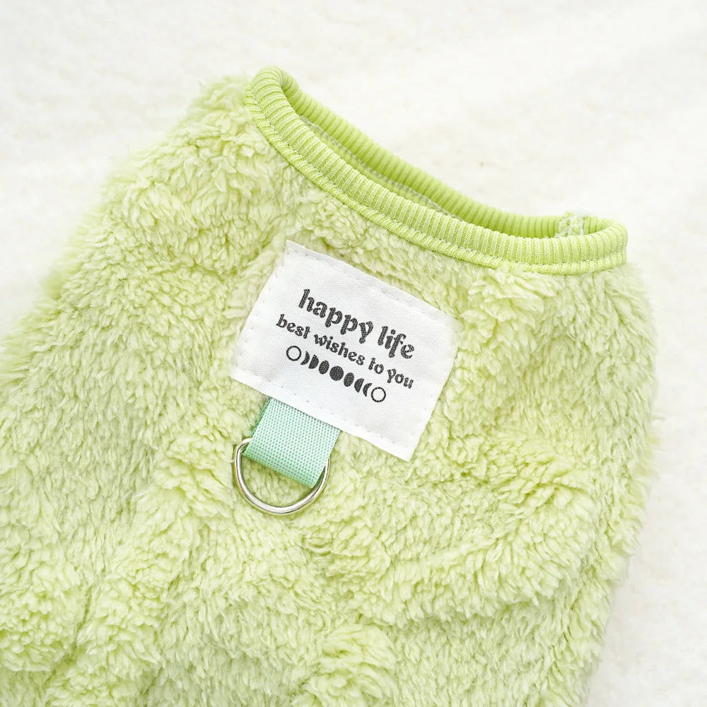 Dog Clothes Winter Teddy Bear Pomeranian Small Dog Pet Autumn and Winter Plush Traction Velvet Clothes Cat Supplies Puppy