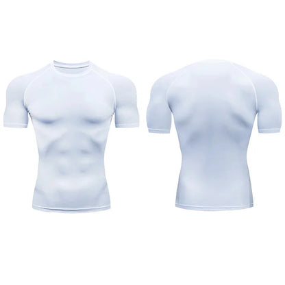 Men Run Compression T-shirt Sports Short Sleeved T Shirt Gym Fitness Sweatshirt Male Jogging Tracksuit Homme Athletic Tee Shirts