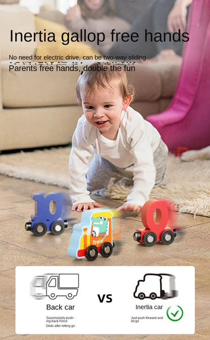 12PCS/Sets Magnetic Digital Train Colorful Cognition Wooden Toy Learning Car Montessori Children's Assembly Educational Toys