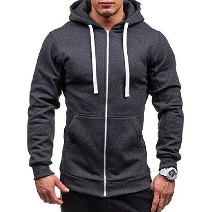 Casual Sweatshirt Zip Hooded Sweatshirt Jacket Mens Solid Colour Cardigan Hooded Jackets Spring Autumn Male Tops                Feito com carinho e qualidade para você.  Feito com carinho e qualidade para você.  Perfeito para o dia a dia...