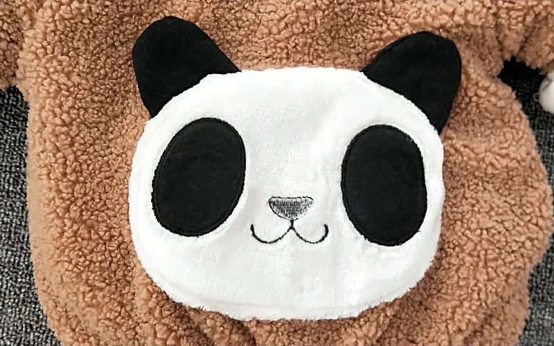 Roupa tema Panda Plush Baby Boys  and  Girl Little Princess Outwe ,Jacket Winter Warm Hooded Coat Forear