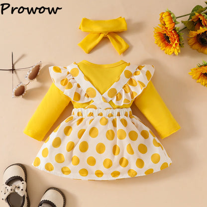 Prowow Panda Baby Girl Outfits Sets Green Cute Panda Romper and Suspender Bamboo Dress 3pcs Baby Clothes Panda Set