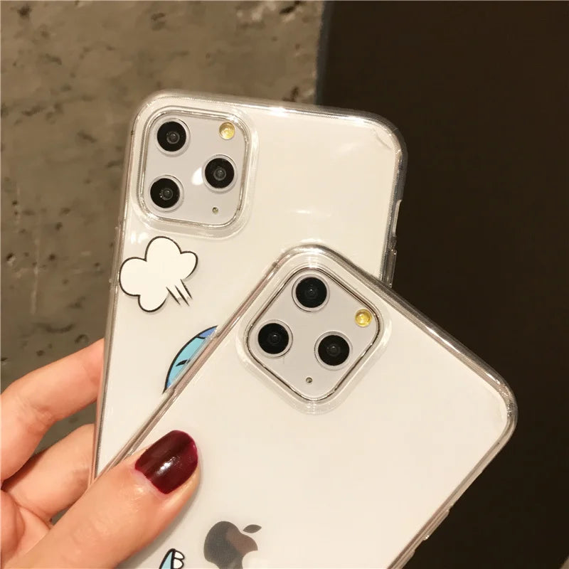 Cute Cartoon Stitch Clear Case For iPhone 16 15 14 11 12 13 Pro MAX Transparent Cover Shell Gifts