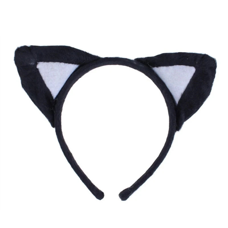 tiara Girls Cute Cow Giraffe Elephant Monkey Headband Kawaii Soft Cat Bear Tiger Panda Ears Headpiece Performance Birthday Party Wear