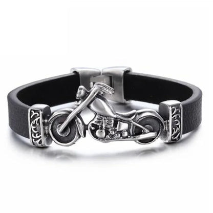 European and American Fashion Stainless Steel Star of David Multilayer Leather Braid Bracelet Mes Charm Amulet Jewelry