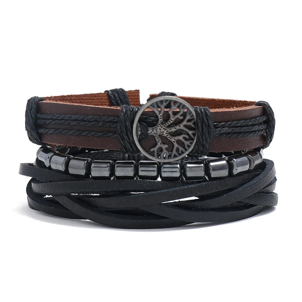 Pulseiras para homem e jovens elaboradas com materiais de alta qualidade conjunto de 4 pulseiras.. 
