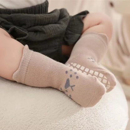 3 Pairs/Lot Cartoon Newborn Socks Children's Anti-slip Socks Spring and Autumn Cute Boy Cotton Baby Toddler Socks