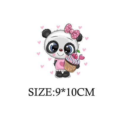 Cute Panda Cartoon Patch on Clothes Patches for Jackets Iron on DIY T shirt for Kids Hoodies Sweatshirt on Clothing Decor Custom