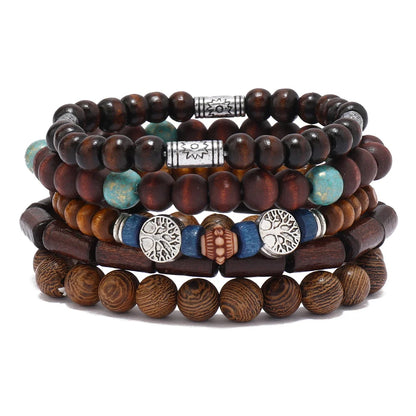 Pulseiras para homem e jovens elaboradas com materiais de alta qualidade conjunto de 4 pulseiras.. 
