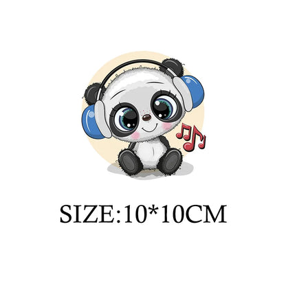 Cute Panda Cartoon Patch on Clothes Patches for Jackets Iron on DIY T shirt for Kids Hoodies Sweatshirt on Clothing Decor Custom