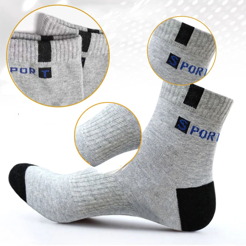 5 pares de meias de algodão tecido repiravel para homens, Descubra conforto e estilo.  Feito com carinho e qualidade para você.  Feito com carinho e qualidade para você.  Perfeito para seu dia.