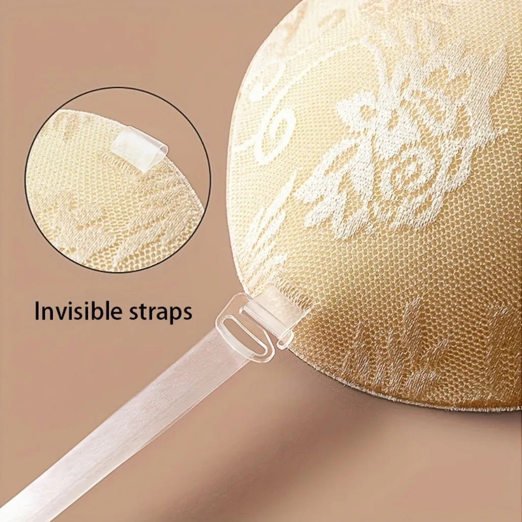 Sutiã push up adesivo com alças invisíveis para roupas sem costas Sutiã de silicone para mamilos Fita para mamilos sem alças reutilizável