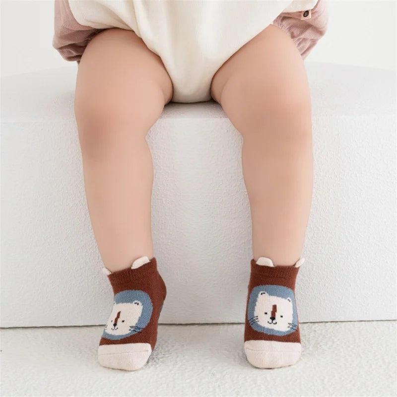 Newborn Baby Autumn Casual Infant's Home Anti Slip Cotton Toddler Cartoon Floor Socks.
