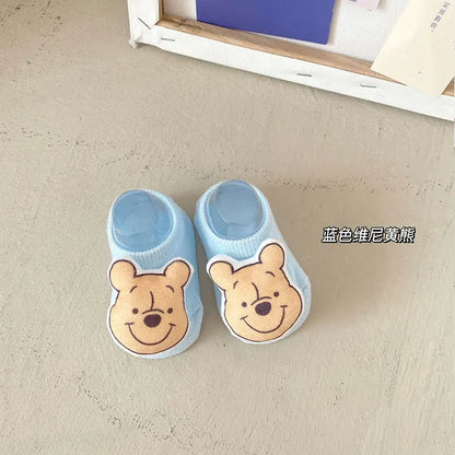 Spring Baby Girls Socks Newborn Mickey and Minnie Baby Socks Infant Baby Boy Socks Anti Slip Soft Cotton Floor Sock Shoes