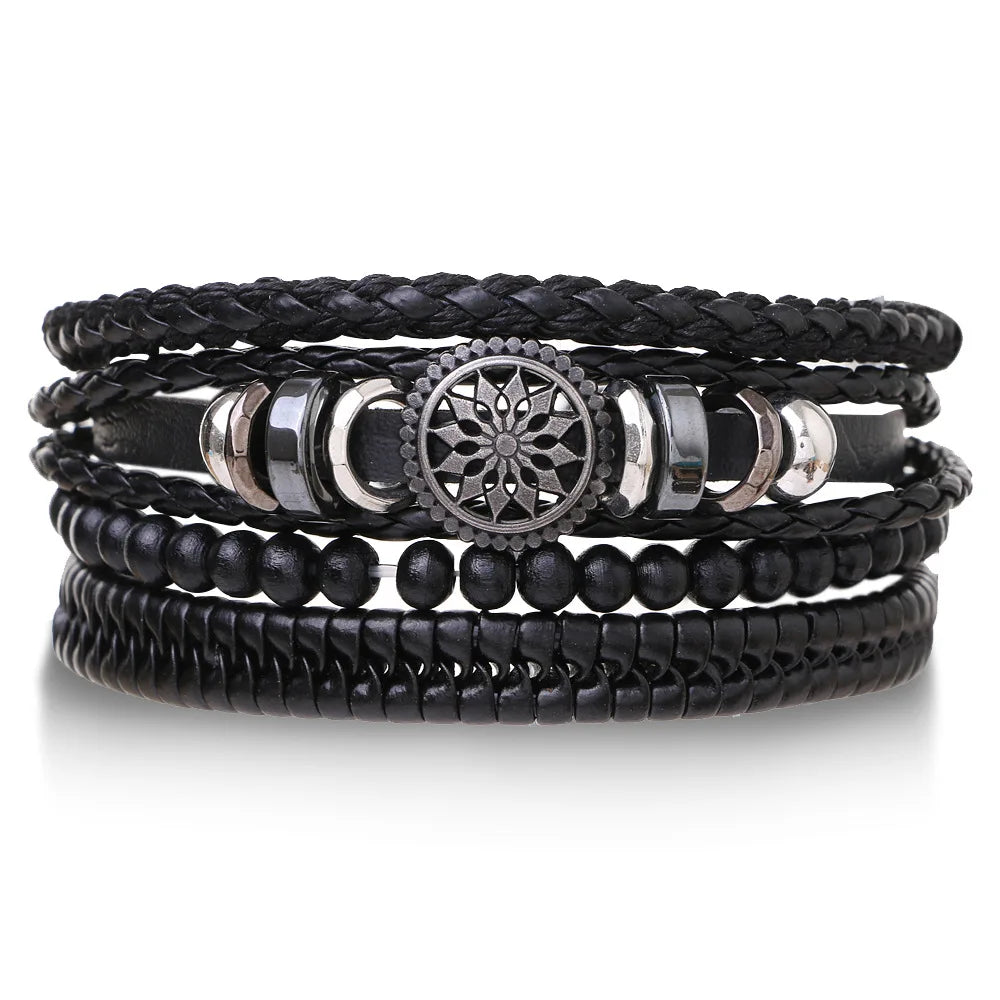 Pulseiras para homem e jovens elaboradas com materiais de alta qualidade conjunto de 4 pulseiras.. 