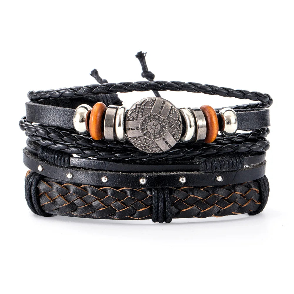 Pulseiras para homem e jovens elaboradas com materiais de alta qualidade conjunto de 4 pulseiras.. 