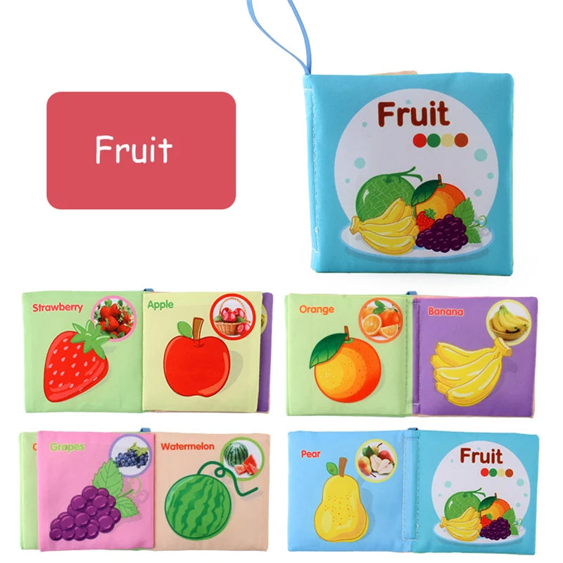 Livro de pano macio para bebês para recém-nascidos de 0 a 12 meses, livro 3D, família animal, cognitivo, Montessori, brinquedos educativos iniciais para crianças, presente