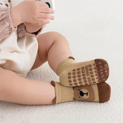 Newborn Baby Autumn Casual Infant's Home Anti Slip Cotton Toddler Cartoon Floor Socks.