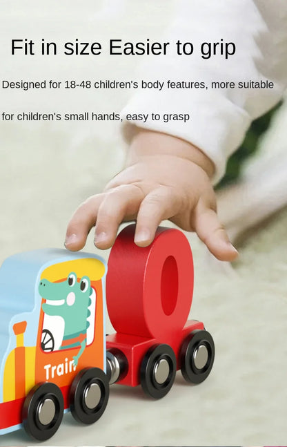 12PCS/Sets Magnetic Digital Train Colorful Cognition Wooden Toy Learning Car Montessori Children's Assembly Educational Toys