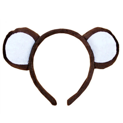tiara Girls Cute Cow Giraffe Elephant Monkey Headband Kawaii Soft Cat Bear Tiger Panda Ears Headpiece Performance Birthday Party Wear