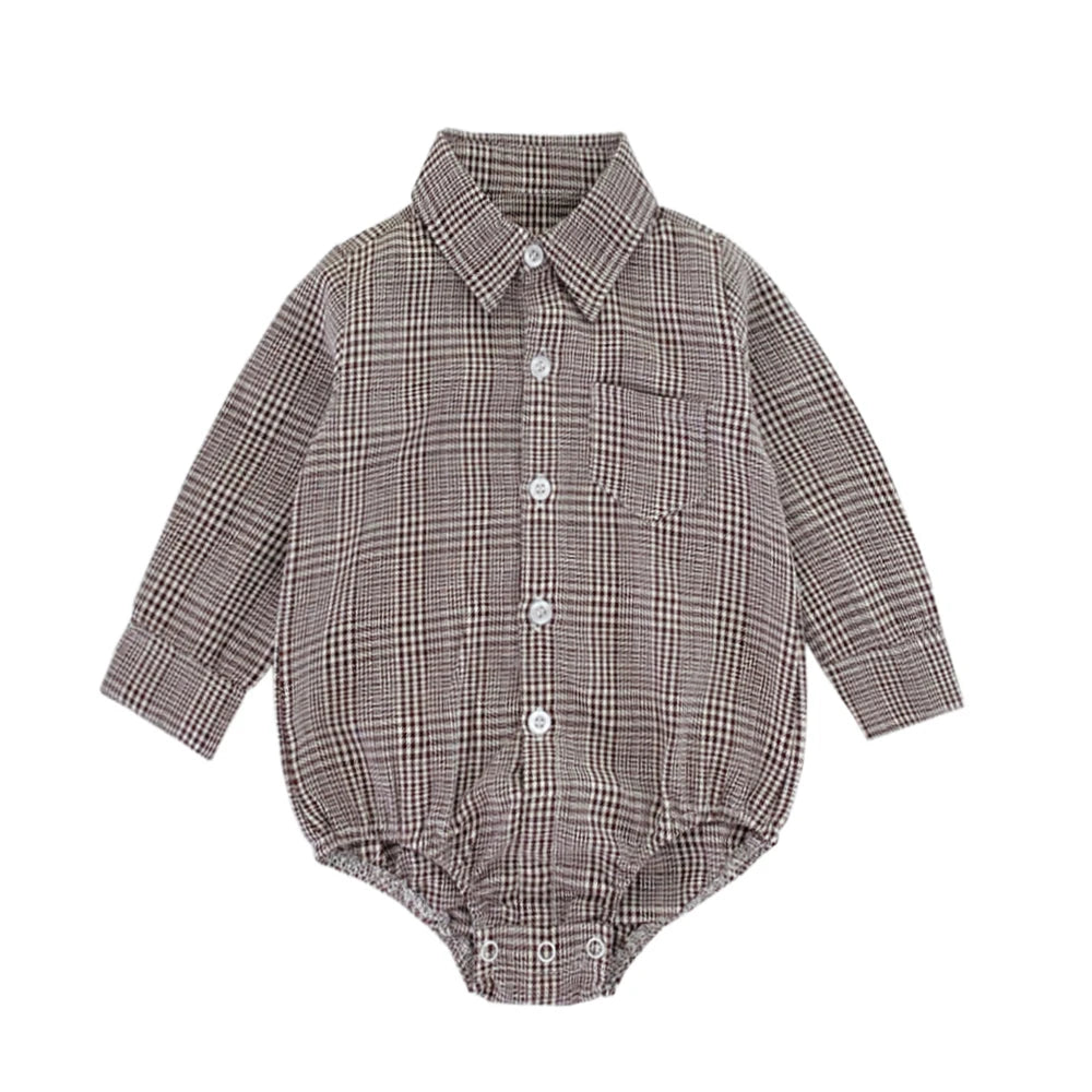 Sanlutoz Plaid Cotton Baby Boys Bodysuits Long Sleeve Baby Clothes Fashion Newborn Bodysuit for Boy
