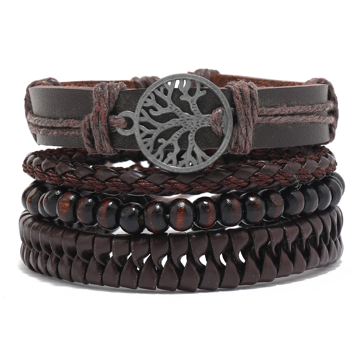 Pulseiras para homem e jovens elaboradas com materiais de alta qualidade conjunto de 4 pulseiras.. 