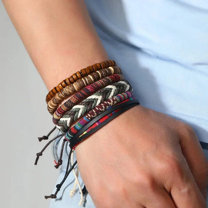 Pulseiras para homem e jovens elaboradas com materiais de alta qualidade conjunto de 4 pulseiras.. 