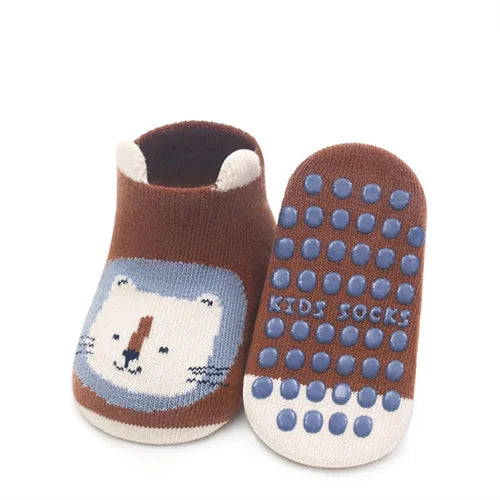 Newborn Baby Autumn Casual Infant's Home Anti Slip Cotton Toddler Cartoon Floor Socks.