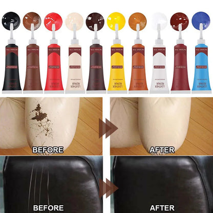 Para seu carro e  seus acentos de couro .Reparador de couro e outros  materiais sintéticos ou naturais para todas as cores reparo rápido  produto Italiano  embalagem de 10 ml.