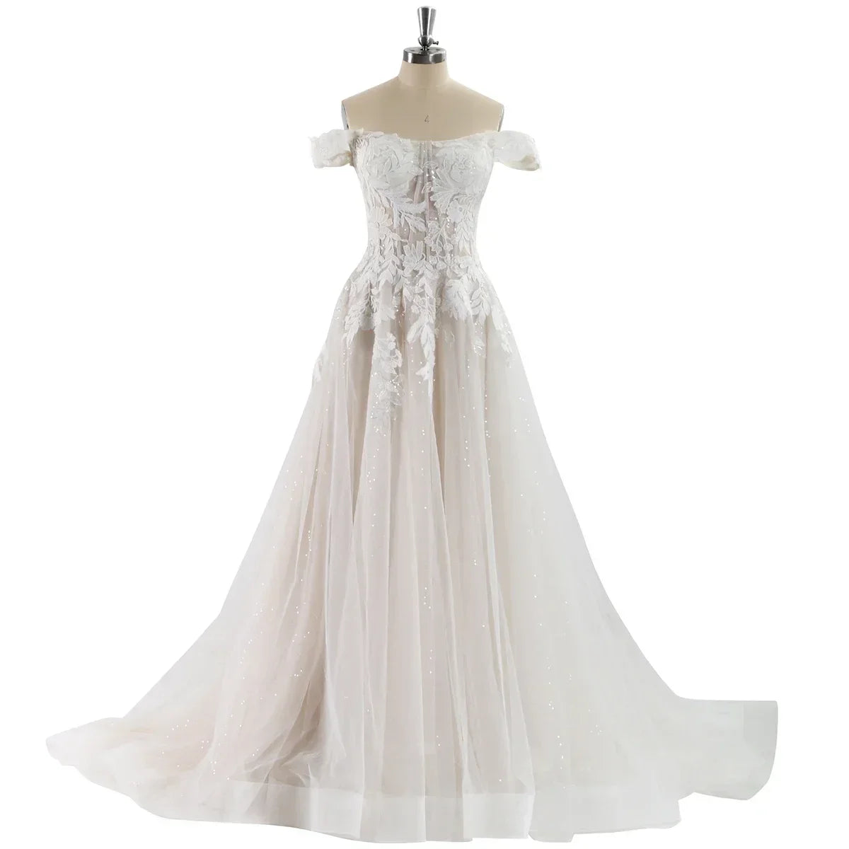 Luxury Off Shoulder Lace Wedding Dresses for Woman Ball Gown Elegant  Evening Party Gowns