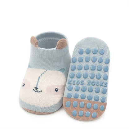 Newborn Baby Autumn Casual Infant's Home Anti Slip Cotton Toddler Cartoon Floor Socks.