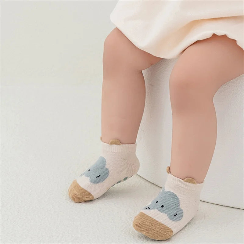Newborn Baby Autumn Casual Infant's Home Anti Slip Cotton Toddler Cartoon Floor Socks.